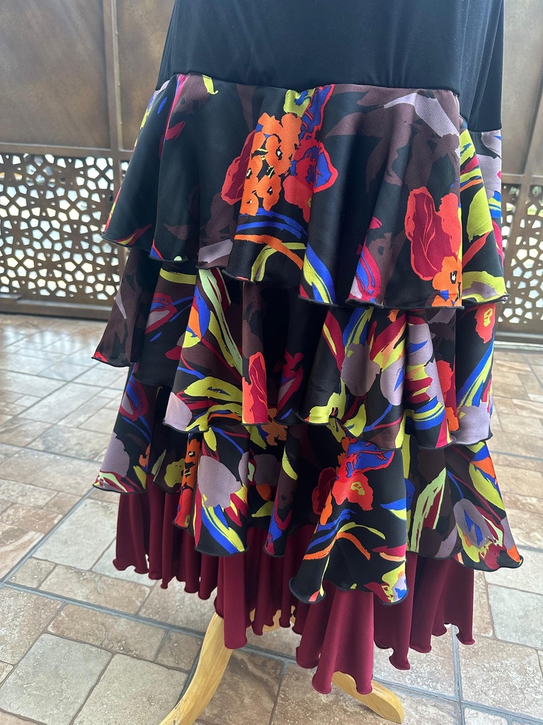 Vestido fandango con olanes estampados