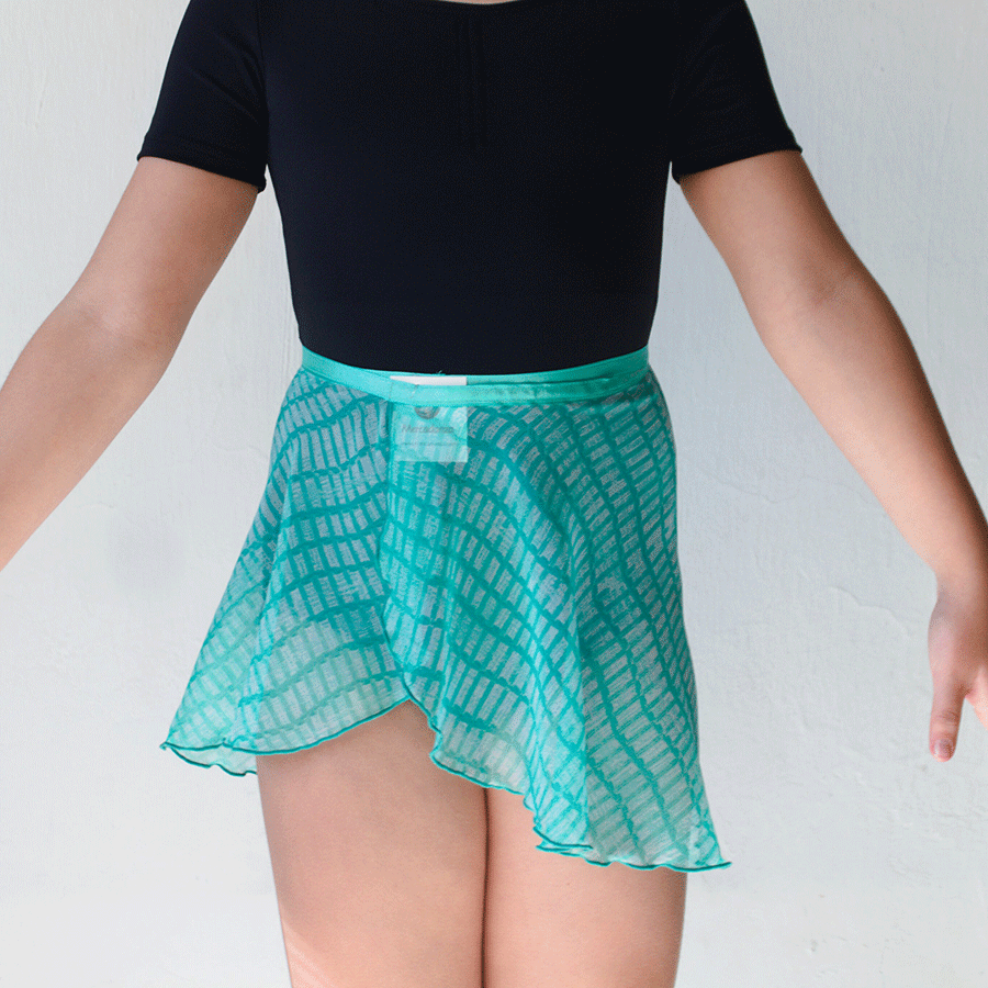 [FAB00606005TUNIN] Falda Shiffón Cuadros (Niña, Aqua)