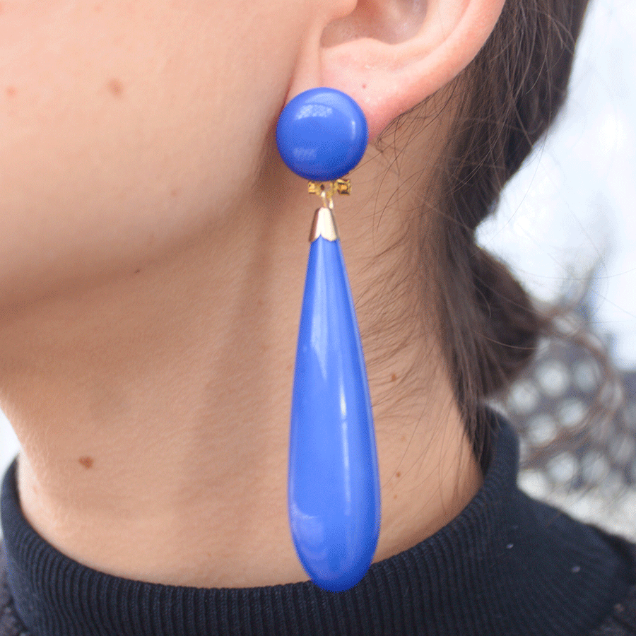 [ARE00125007] Aretes Lágrima (Azul Rey)
