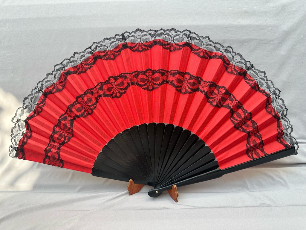 [PER00303001] Pericón Encaje rojo y negro (Negro)