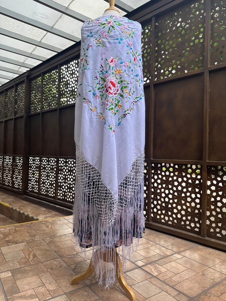 [MTN01107003TG] Mantón G Cuadrado varios colores (Blanco)