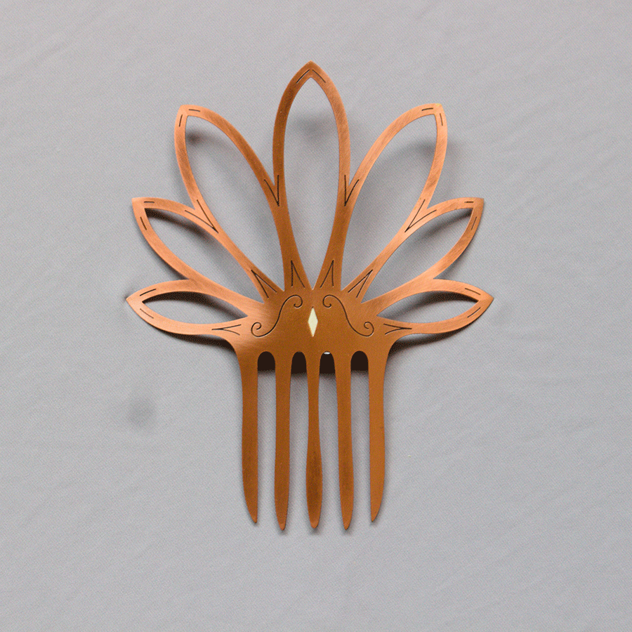 [PTA00756081] Peineta Flor de loto metal (Cobre)