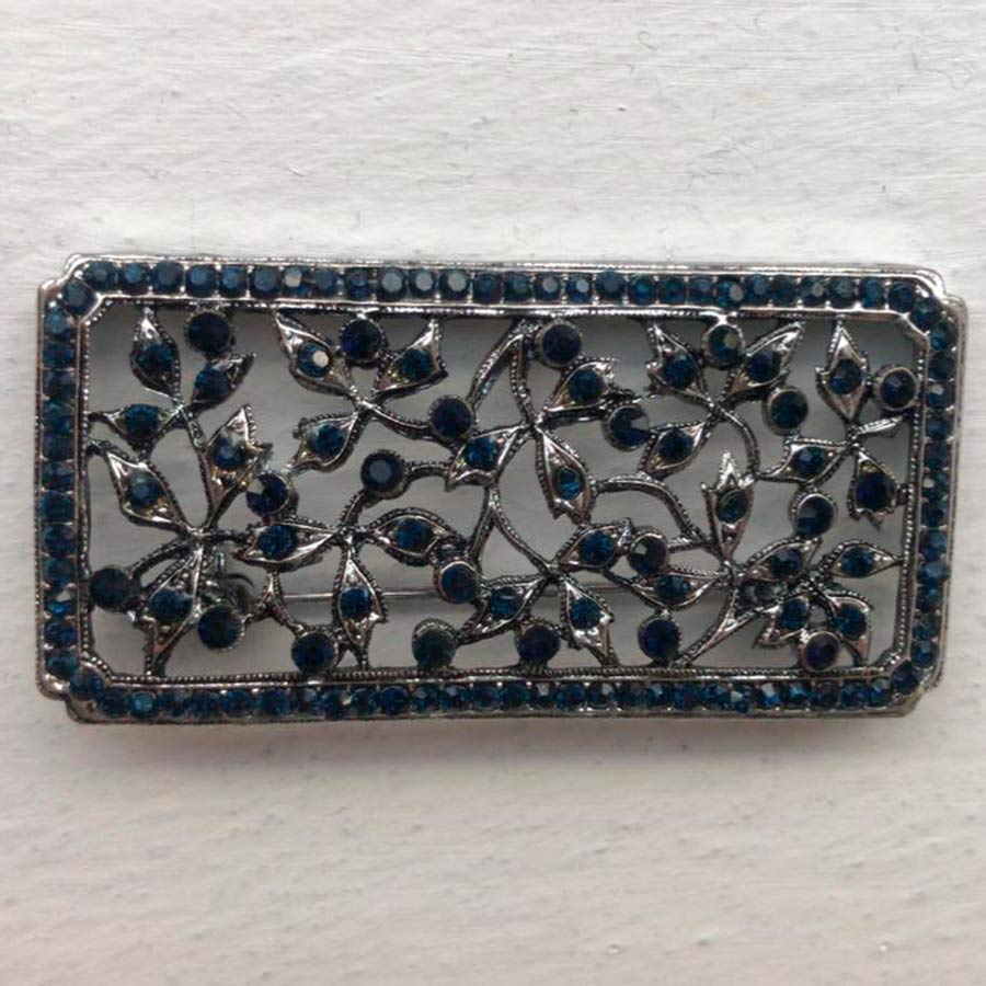 Broche cuadrado hojitas