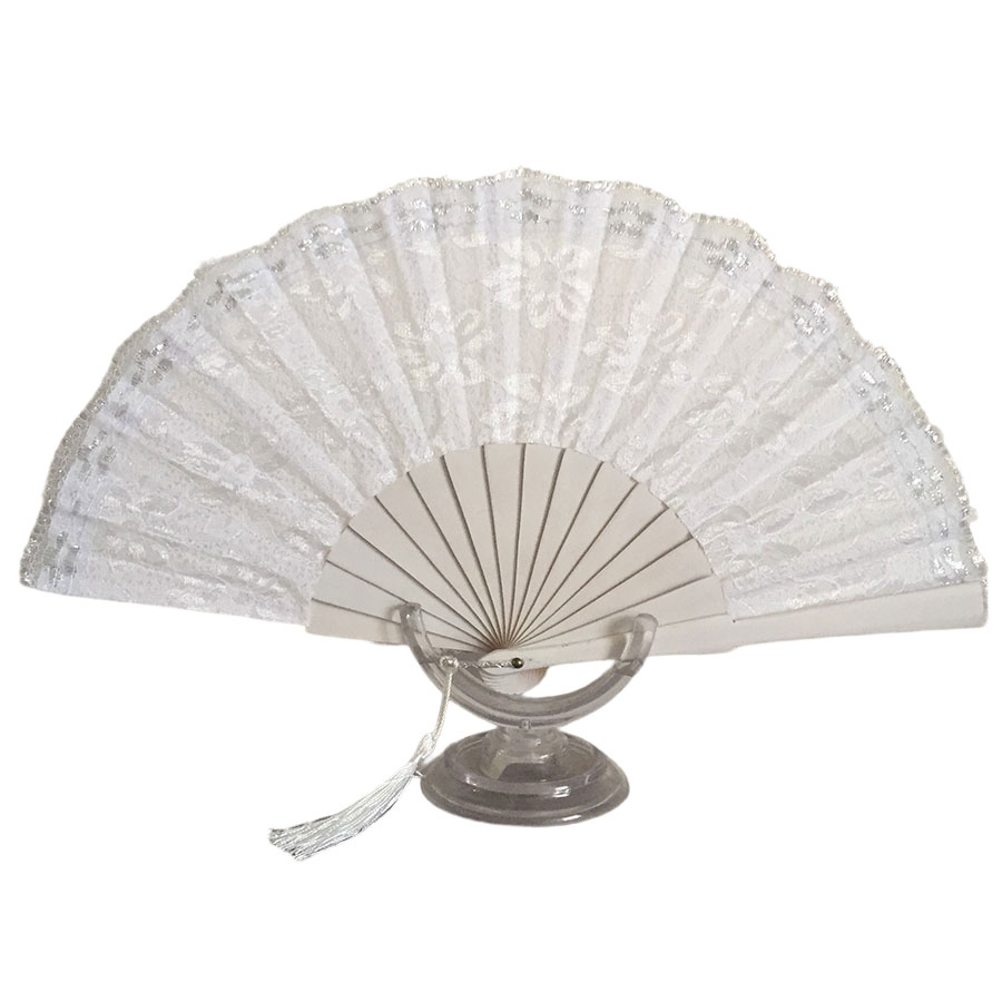 [ABA00202003] Abanico con Encaje Blanco