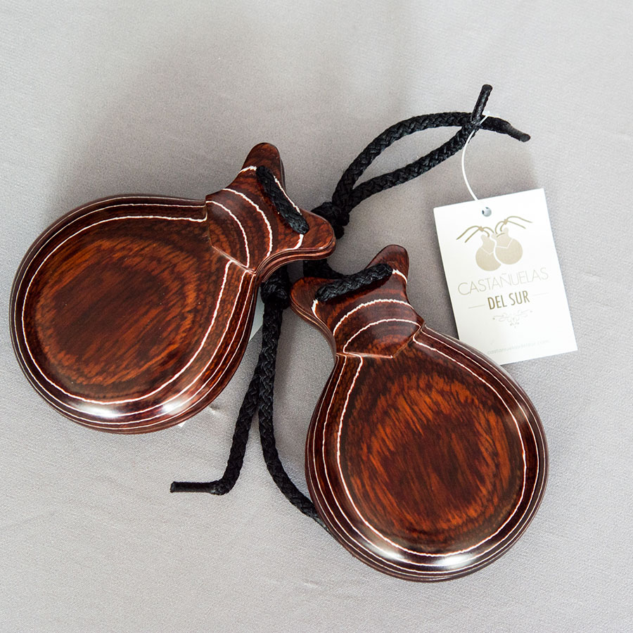 [CNS01006086N5] Castañuelas del sur  madera roja  vetas blancas n. 5