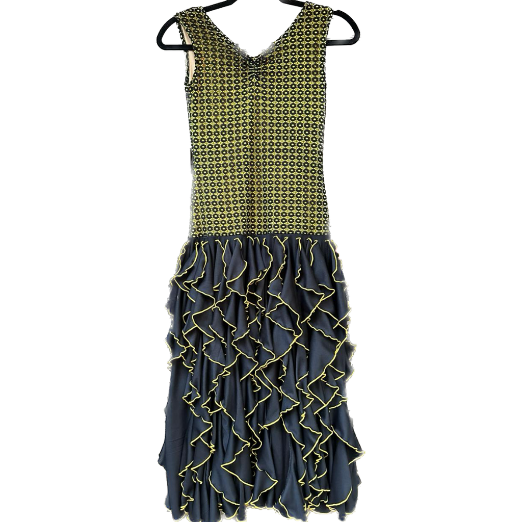 Vestido de niña, encaje amarillo, TALLA 12