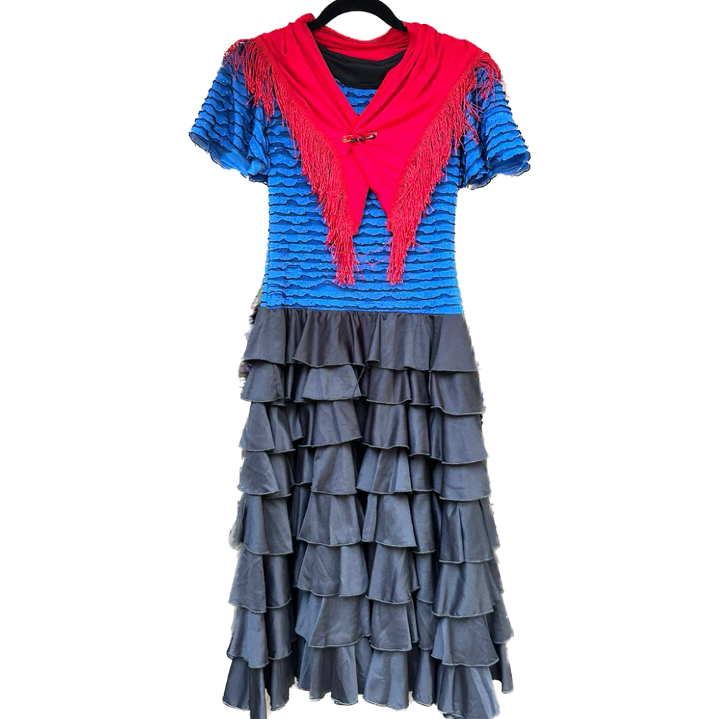 Vestido niña, azul rey, TALLA 10