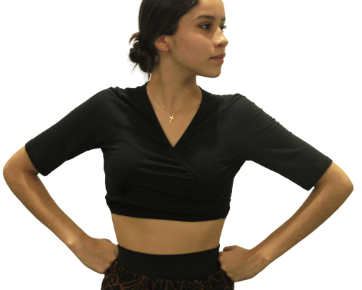Sweater manga corta Negro