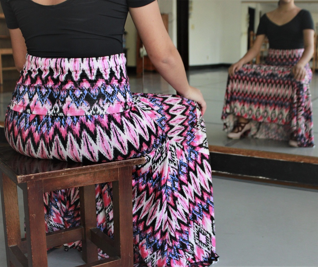Falda de 3 picos estampada