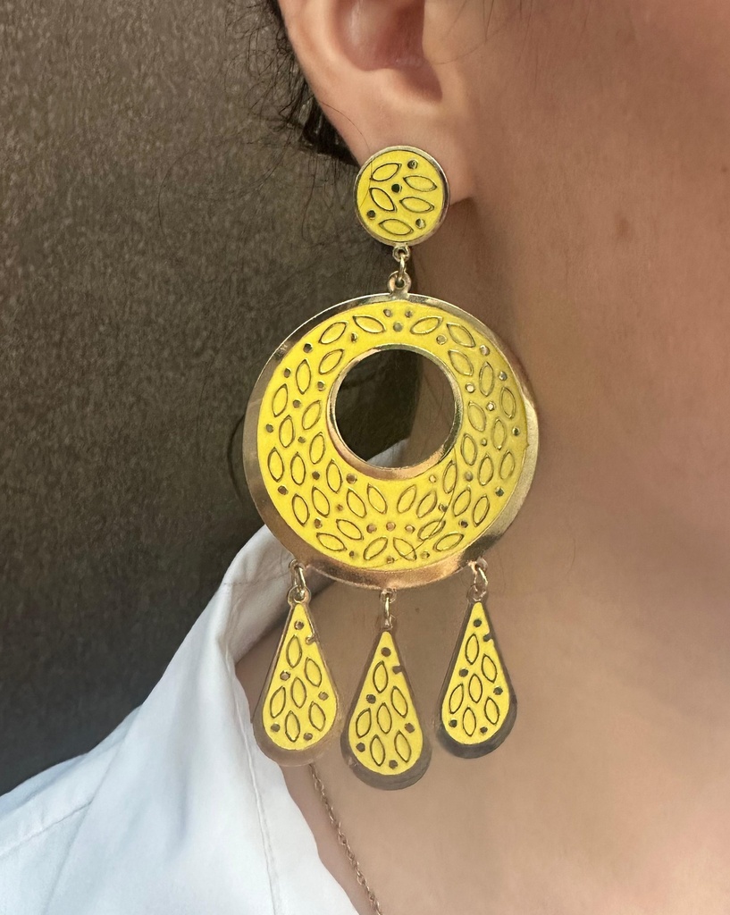 Aretes doble círculo y gota