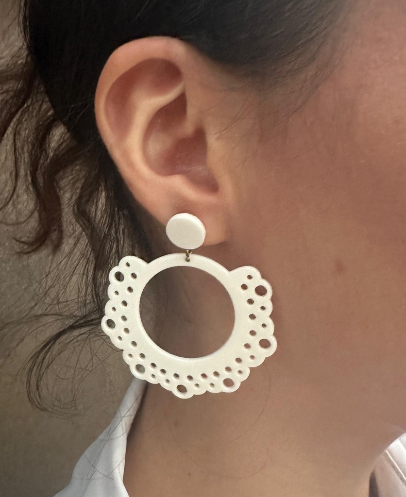 [ARE038003] Aretes Grecas G (Blanco)