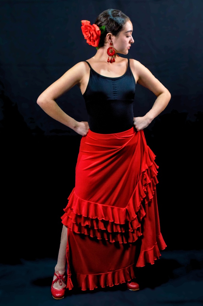 Falda Flamenco Aida Roja