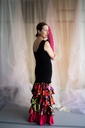 Vestido fandango con olanes estampados