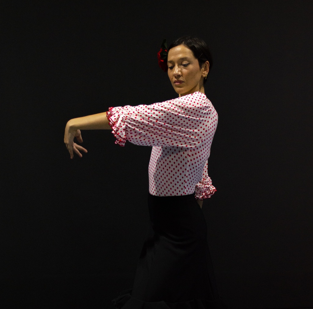 Blusa gitana lunares rojos