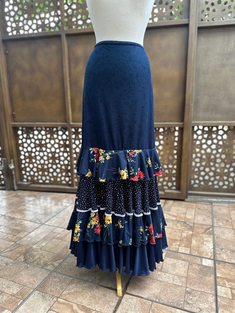Falda Flamenca Azul Marino