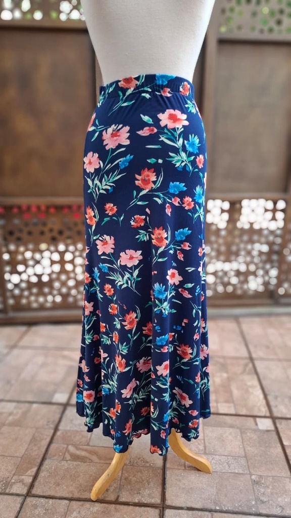[FAF00607030M1] Falda 3 picos con resorte estampado de flores  (1)