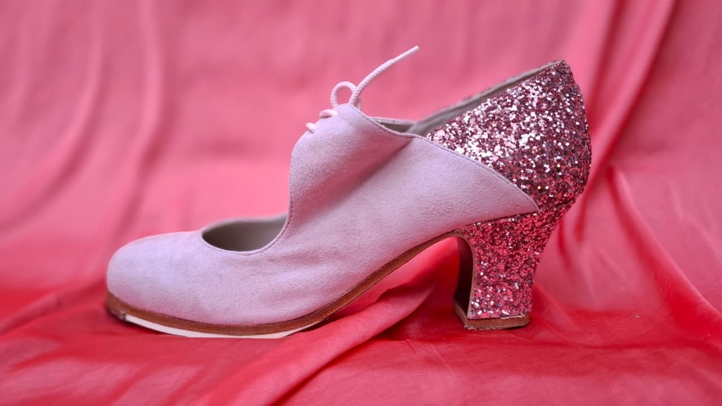 Zapato Begoña Cervera mod. Arty color Rosa glitter talla 36.5