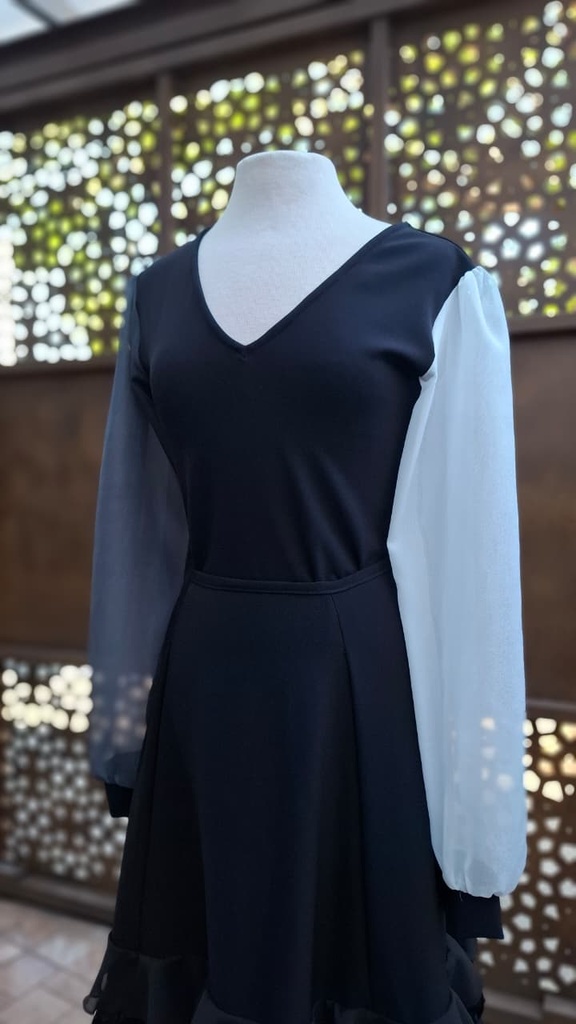 [BLU00833001SCH029] Blusa Luna Shiffón (CH, Gris)