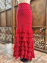 Falda gitana roja lunares amarillos