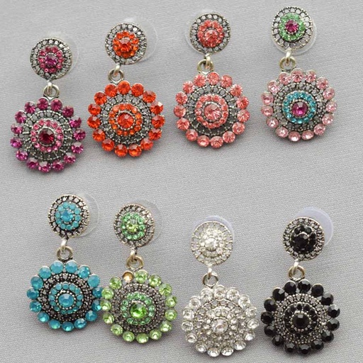 Aretes de pedrería circulo