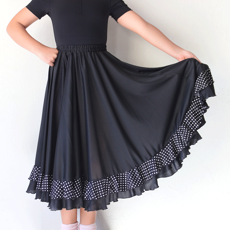 Falda Flamenco negra niñas