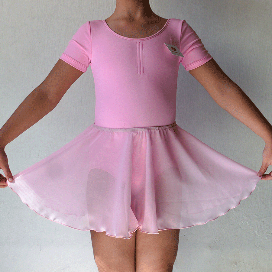 Falda Shiffón Rosa pastel niña