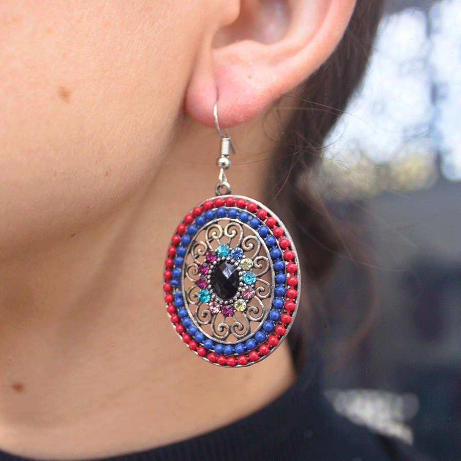Aretes Flor y chaquira