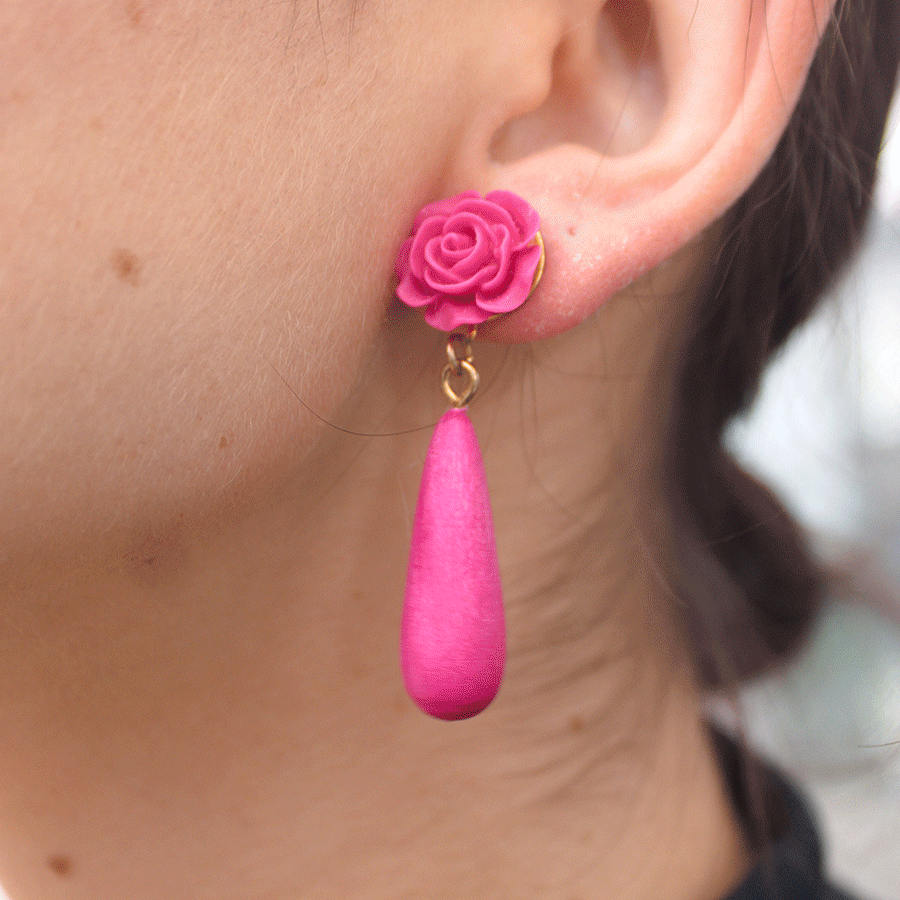 Aretes Rosa y Gota