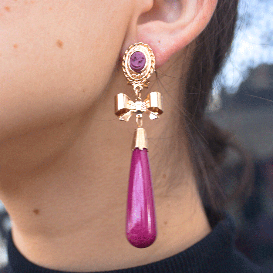 Aretes  Camafeo y Moño