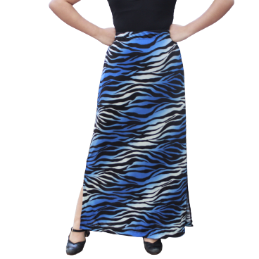 Falda recta estampado zebra azul