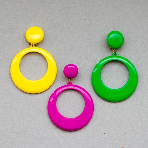 Aretes círculo extragrande, varios colores