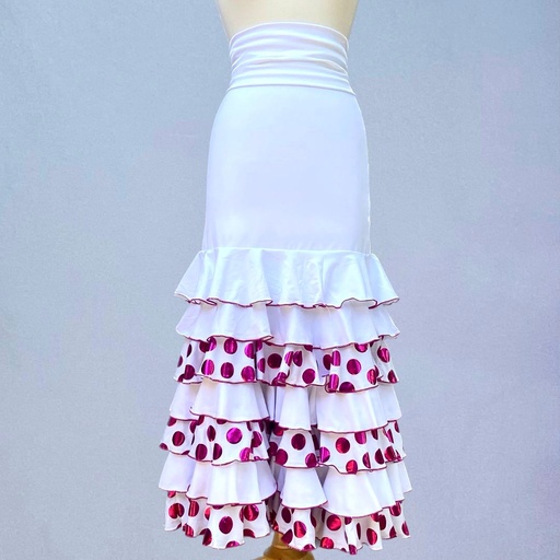 Falda Flamenco olan blanca