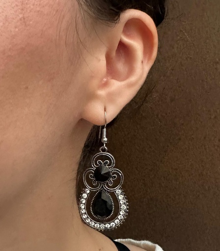 [ARE00105001] Aretes  Trébol negro