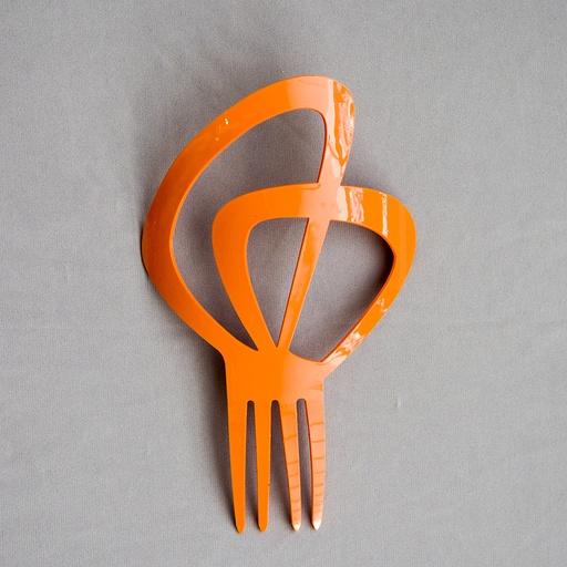 [PTA00745023] Peineta de concha aros naranja