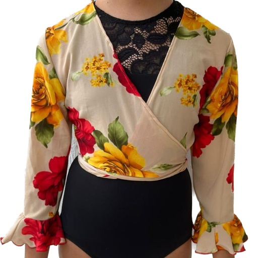 [TOR01505112TUNI] Torera Beige con flores