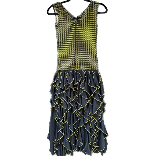 [VES01307050T12] Vestido de niña, encaje amarillo, TALLA 12