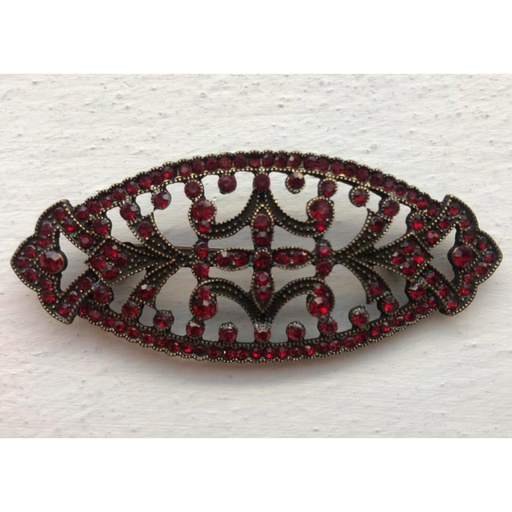 [BRO00512002] Broche pedrería ovalado Granate