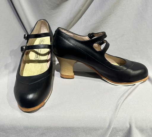 [ZBC00435] Zapatos Begoña Cervera Dos Correas Box Negro 36.5