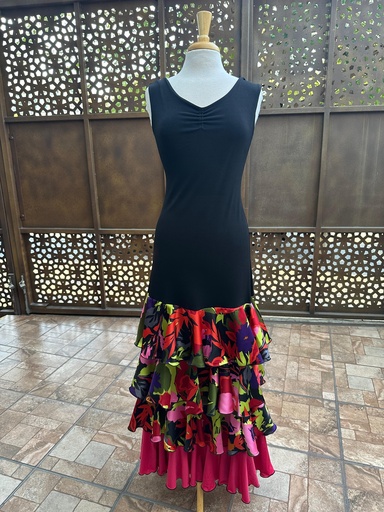 Vestido fandango con olanes estampados