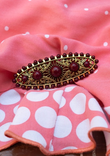 [BRO00518024] Broche tres piedras tinto