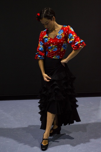 [BLU00835002] Blusa gitana floreada roja