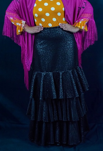Falda flamenca 4 piezas animal print
