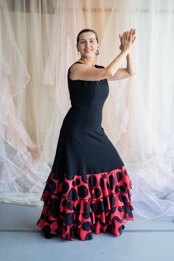 [VES01332036] Vestido Loreta Lunares negros